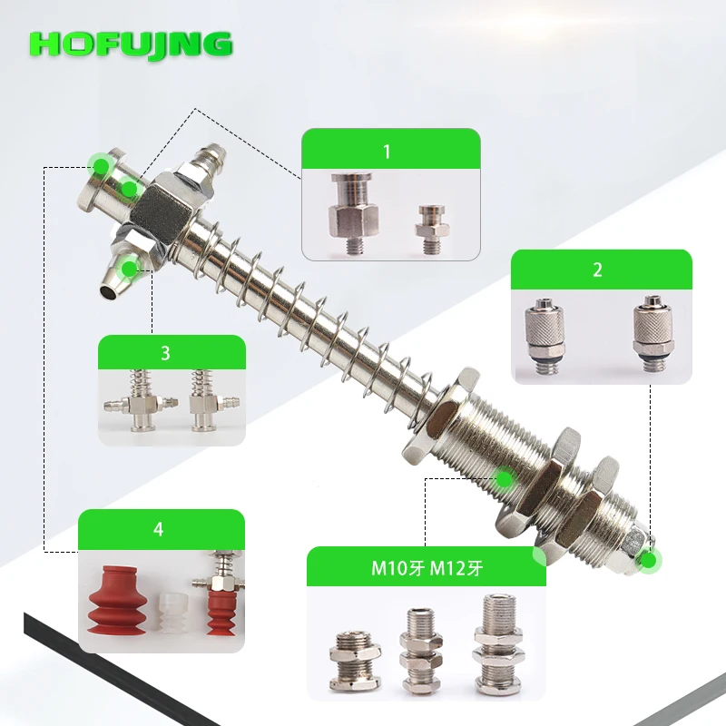 Base de ventosa al vacío, accesorios manipuladores de ventosa, base de tornillo de cabeza grande Tianxing, M10/12-L - imagen 5
