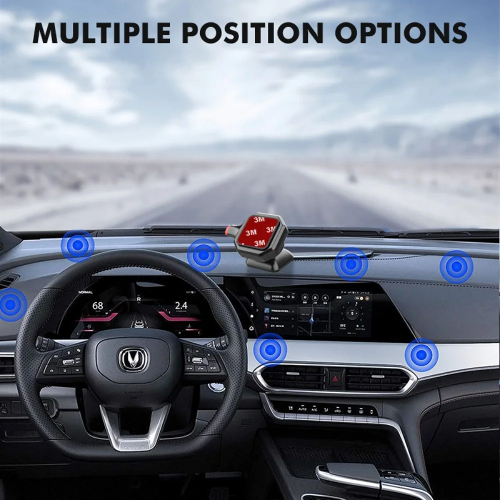 Soporte para teléfono de coche 360 ° Soporte adhesivo giratorio para teléfono GPS, instalación rápida, soporte para teléfono para salpicadero, Clip de montaje para todos los teléfonos inteligentes y coches - imagen 2