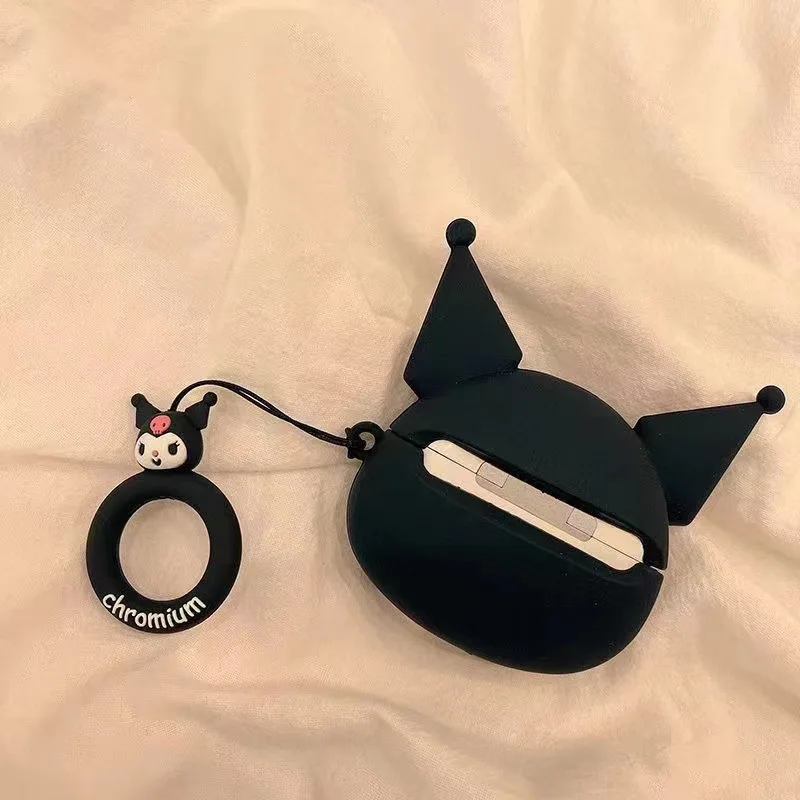 Sanrio-funda Kuromi de dibujos animados para Apple AirPods 1, 2, 3 Pro 2, funda de silicona de Anime 3D, caja para auriculares, bolsas protectoras para auriculares - imagen 3