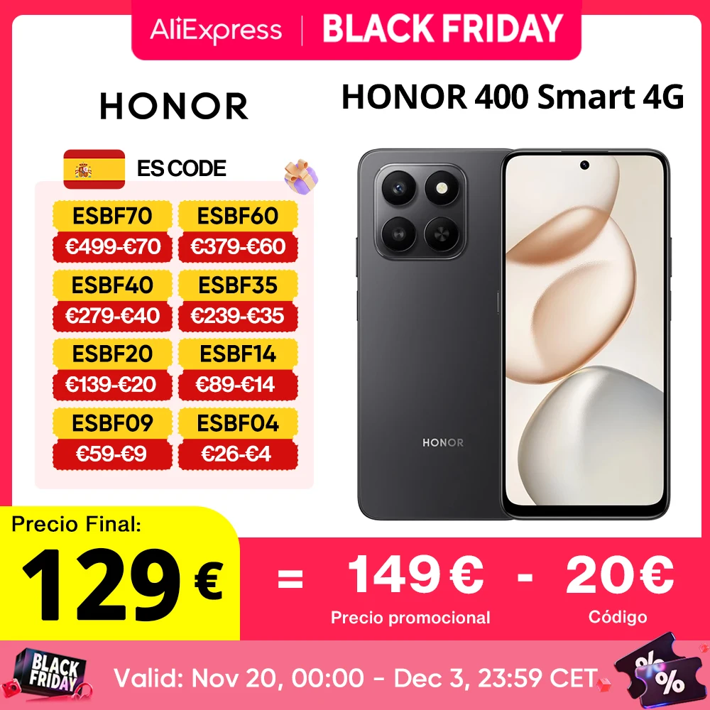 Versión global HONOR 400 Smartphone inteligente 4G   Snapdragon 685 Cámara principal de 108 M Batería de 6500 mAh Pantalla de 6,77 pulgadas y 120 Hz