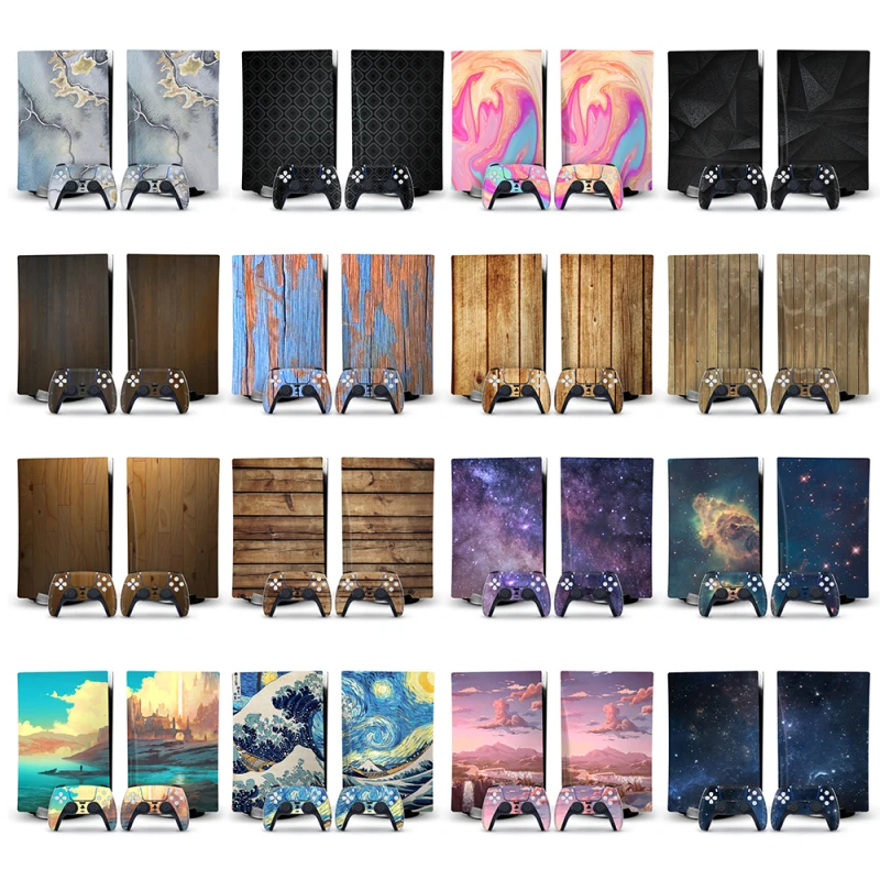 Pegatinas de paisaje para PS5, accesorios de calcomanía, piel protectora para consola de edición de disco 5 y 2 controladores - imagen 5