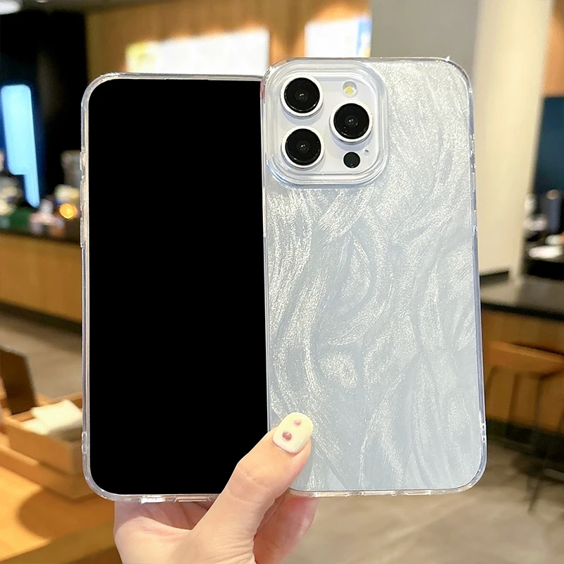 Funda de teléfono para iPhone 16 15 13 14 Pro Max 11 12 7 8 Plus X XR XS Max SE 2020 2022, funda de silicona con gradiente plateado láser de lujo - imagen 4