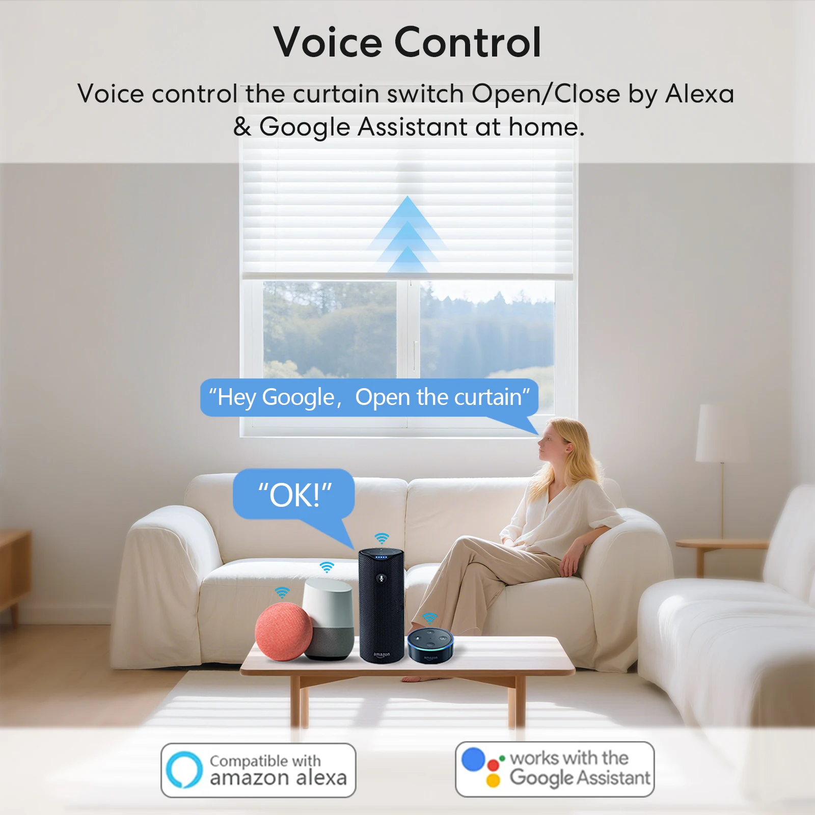 RiooCubee Tuya Smart Life, tragaluz inteligente, persianas, toldos motorizados, configuración de tiempo de ejecución, Control remoto a través del asistente de hogar Alexa - imagen 3