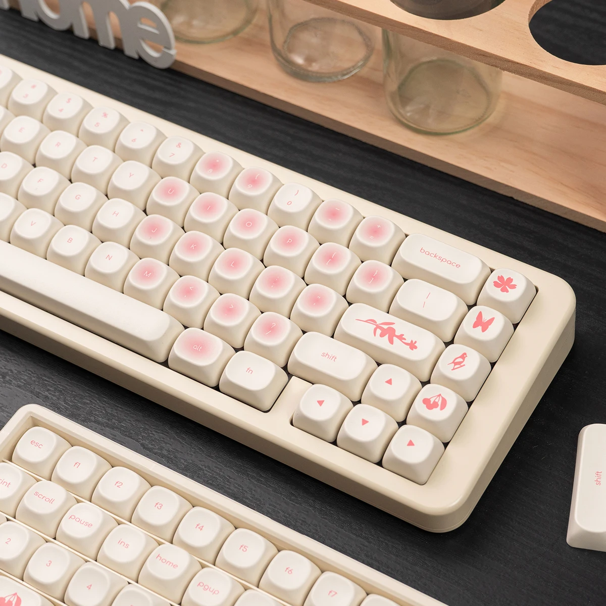 Teclas PBT de perfil MOA rosa de 123 teclas, subteclas de tinte aduanero para teclado mecánico para juegos Cherry MX Switch 61/87/104 - imagen 5