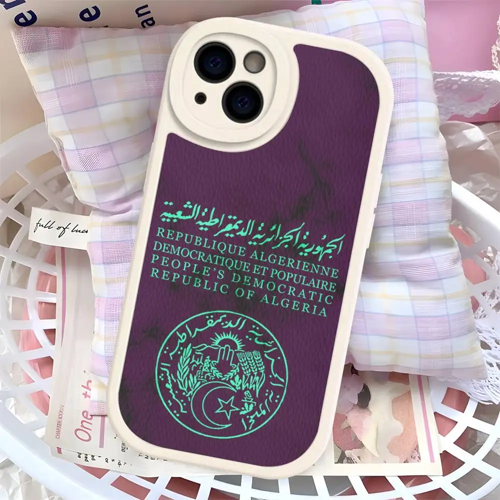 Funda de teléfono con pasaporte de Argelia de cuero duro para IPhone 16 15 14 13 12 Mini 11 14 Pro Max Xs X Xr 7 8 Plus Fundas - imagen 4