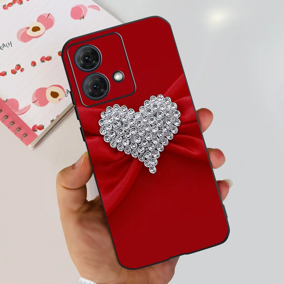 Funda de teléfono para Motorola Moto G84 5G, carcasa delgada de silicona suave, con estilo, mariposa y gato, color negro, 2023 - imagen 5