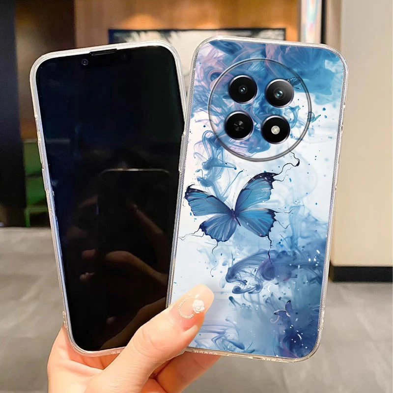 Para Realme 12 4G 12 + 13 + Plus 13 Pro + Plus 5G funda de moda flores pintadas funda de teléfono de silicona transparente Fundas divertido gato pareja - imagen 4