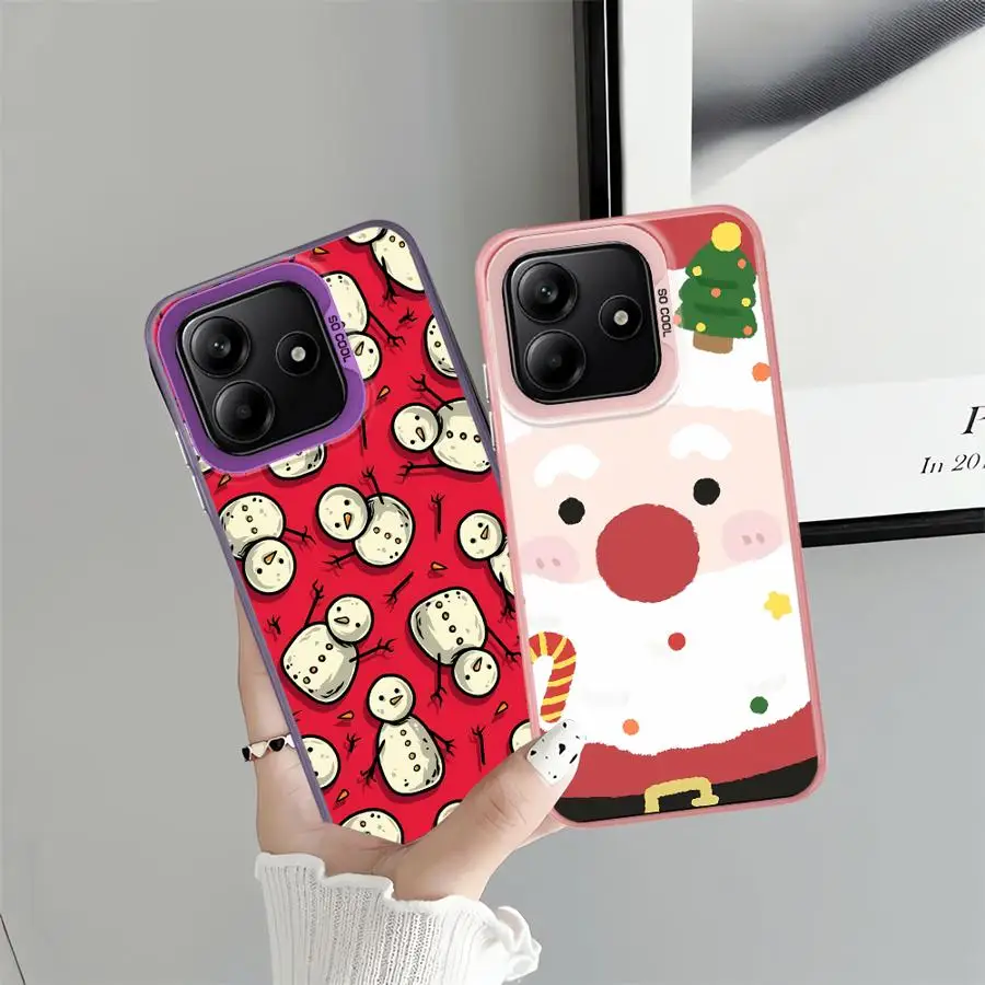 Funda trasera de teléfono para Xiaomi Redmi Note 10s 12s 13 12 11 14 Pro Plus 11s 10Lite 9s dibujos animados de Papá Noel - imagen 3