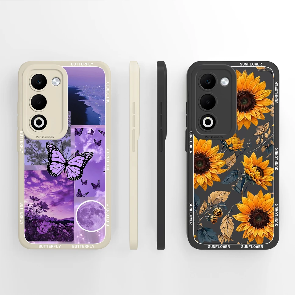 Para Oppo A5 2025 5G Funda de teléfono elegante patrones de mariposa contraportada para Oppo F29 5G silicona líquida suave a prueba de golpes Funda Capa - imagen 4