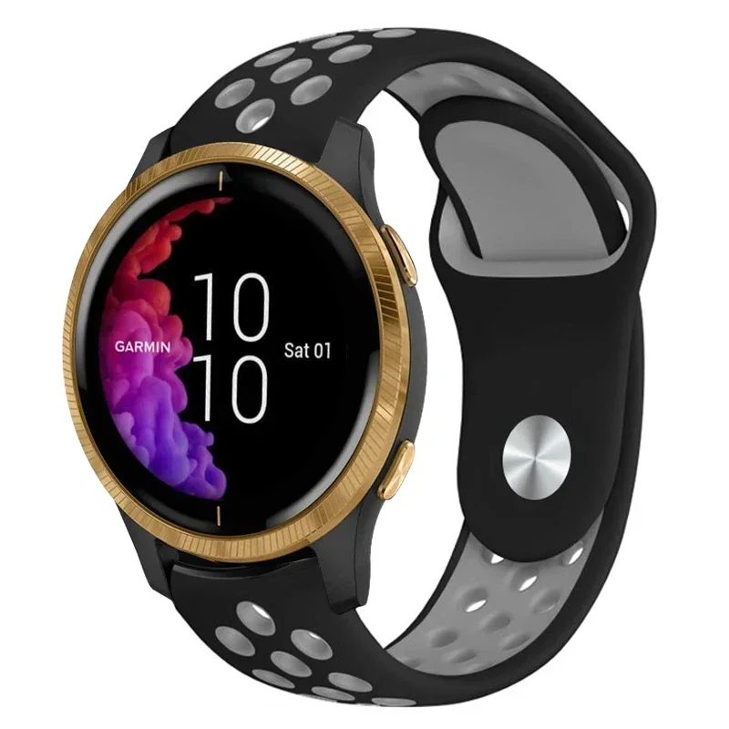 Correa de silicona de 20mm y 22mm para reloj Garmin Vivoactive 3 4 Venu 2 SQ Forerunner 645, pulsera de silicona para reloj inteligente - imagen 5