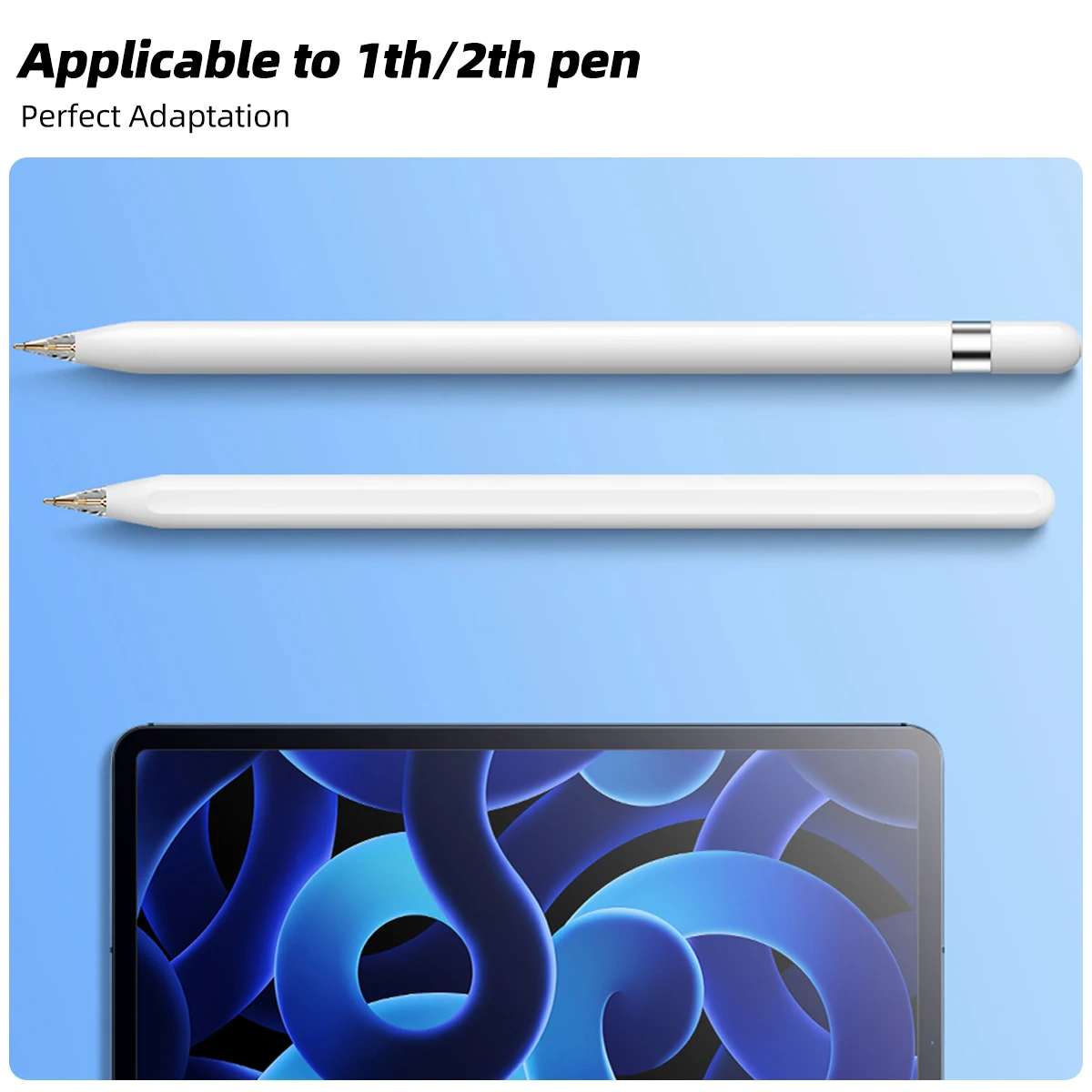 Punta de punta de repuesto extendida antideslizante para Apple Pencil 1ª y 2ª generación, lápiz óptico para ipad, punta de bolígrafo de amortiguación táctil inclinable para 애펜슬 슬 촉 - imagen 2