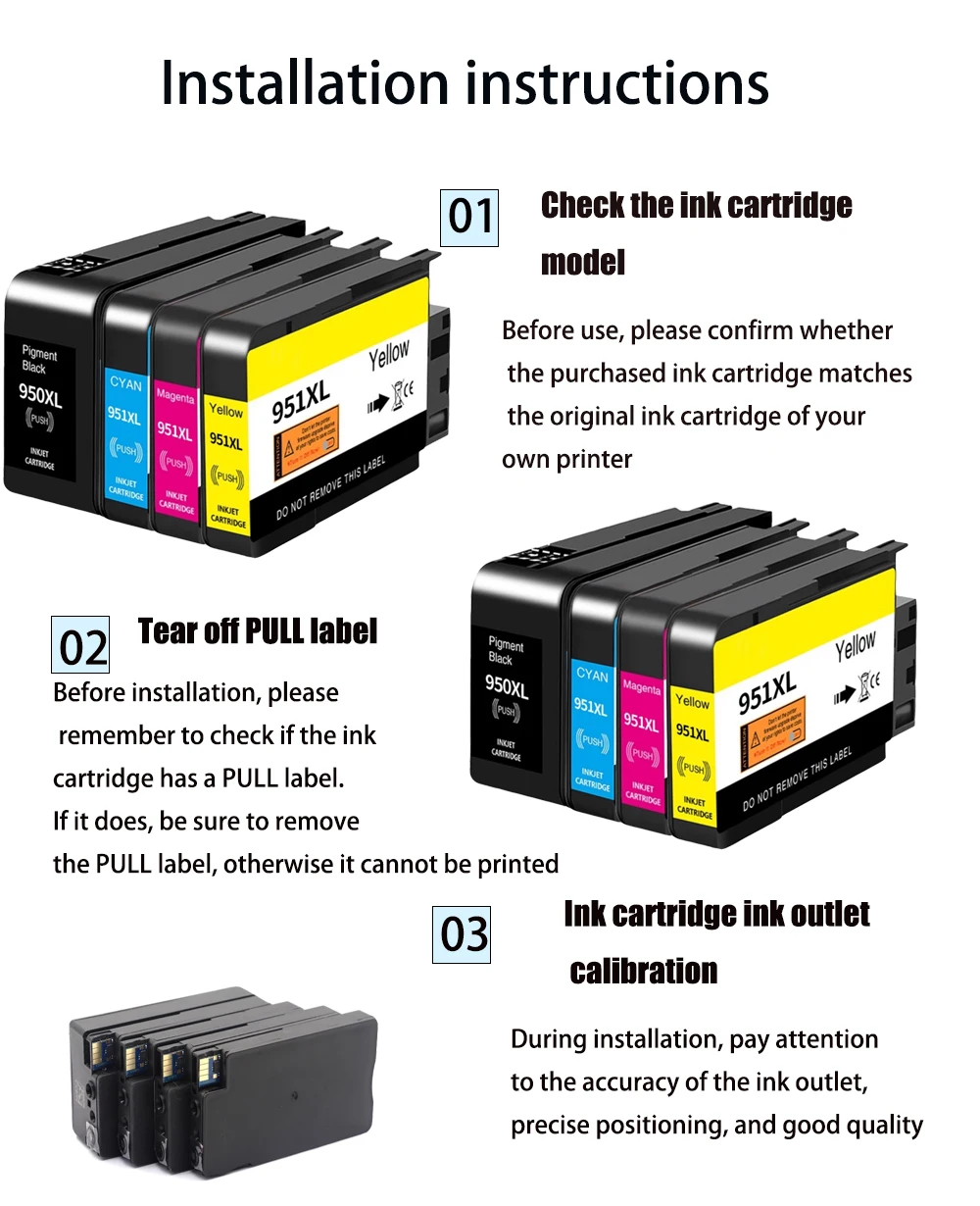 Cartucho de tinta 950XL 951XL para HP Officejet pro 8100 8600 Series 8610 8615 8620 8625 8630 8660 8680 251dw 276dw negro y Color - imagen 4