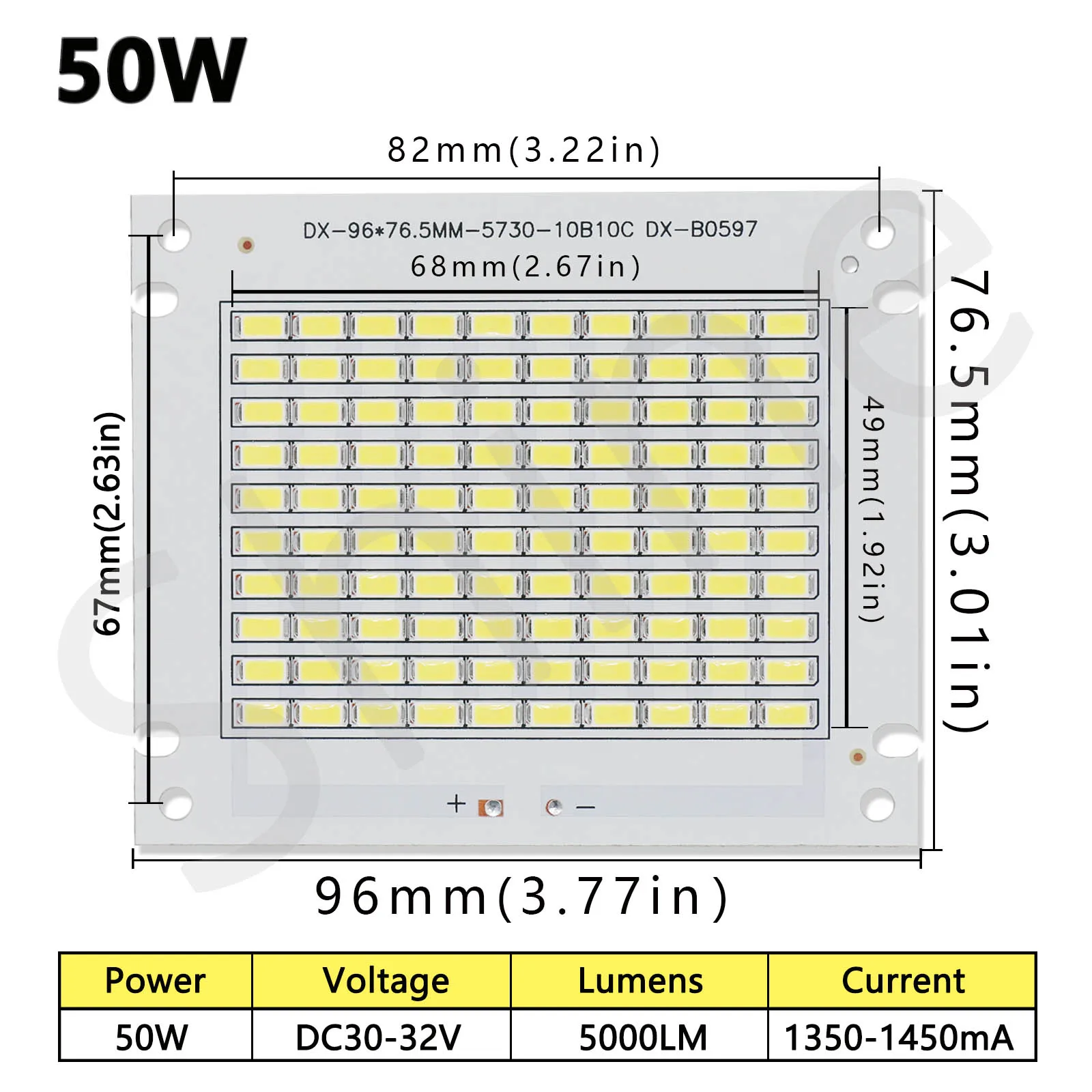 50W 100W 200W LED luz fuerte placa de fuente de luz superbrillante SMD 5730 reflector LED 6500K iluminación de proyección al aire libre - imagen 3
