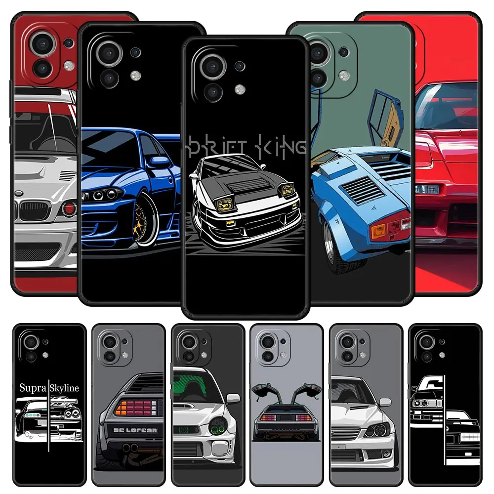 Funda de teléfono para Xiaomi Mi 15 14 14T 13T 12T Pro 12 13 11 Lite 5G 11T X6 X5 Pro funda suave de TPU Japón JDM coches deportivos cómic