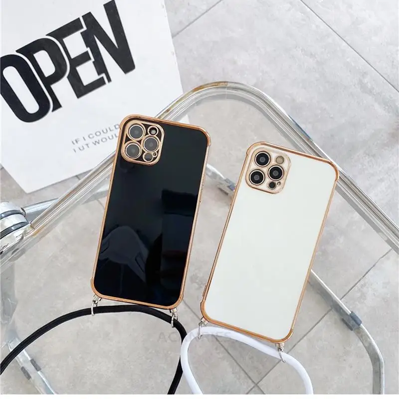 Reno5 Reno6 correa de cordón chapado funda con cordón cruzado para Oppo Reno 5 6 Lite 5G cubierta en Reno7 Reno8 4G 5lite 6lite - imagen 3