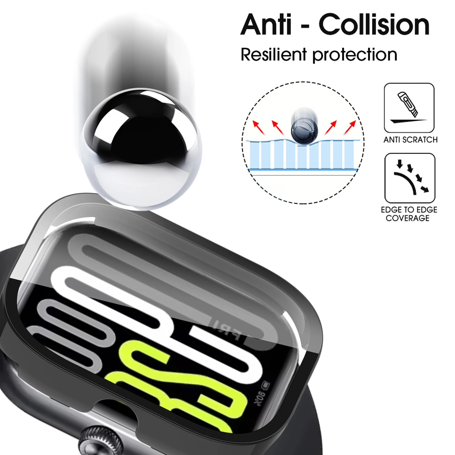 PC duro + funda protectora integrada de vidrio templado para Redmi Watch 5/5 eSIM Smartwatch cubierta protectora antiarañazos parachoques - imagen 3