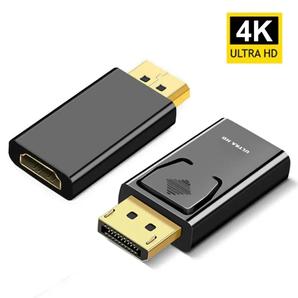 Adaptador de puerto de pantalla 4K 60Hz a HDMI macho a hembra, convertidor Compatible con DP a HDMI, Cable de Audio y vídeo para PC, TV, portátil y proyector
