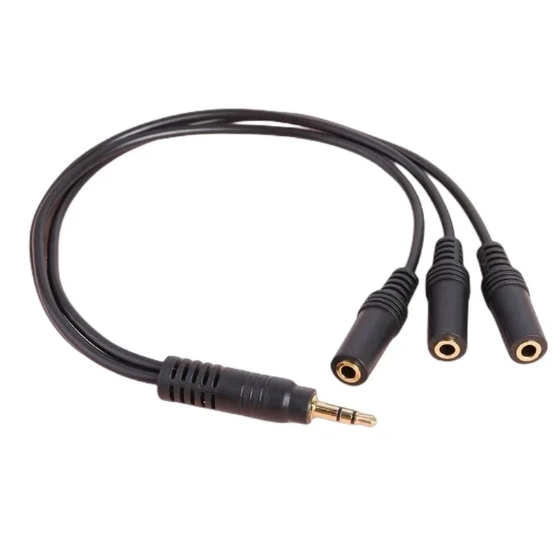 Adaptador de conector auxiliar estéreo de 3,5mm a 3x3,5mm, Cable divisor de auriculares 3,5 1/8 TRS/TRRS, Cable de extensión de Audio para altavoz de teléfono y PC - imagen 2