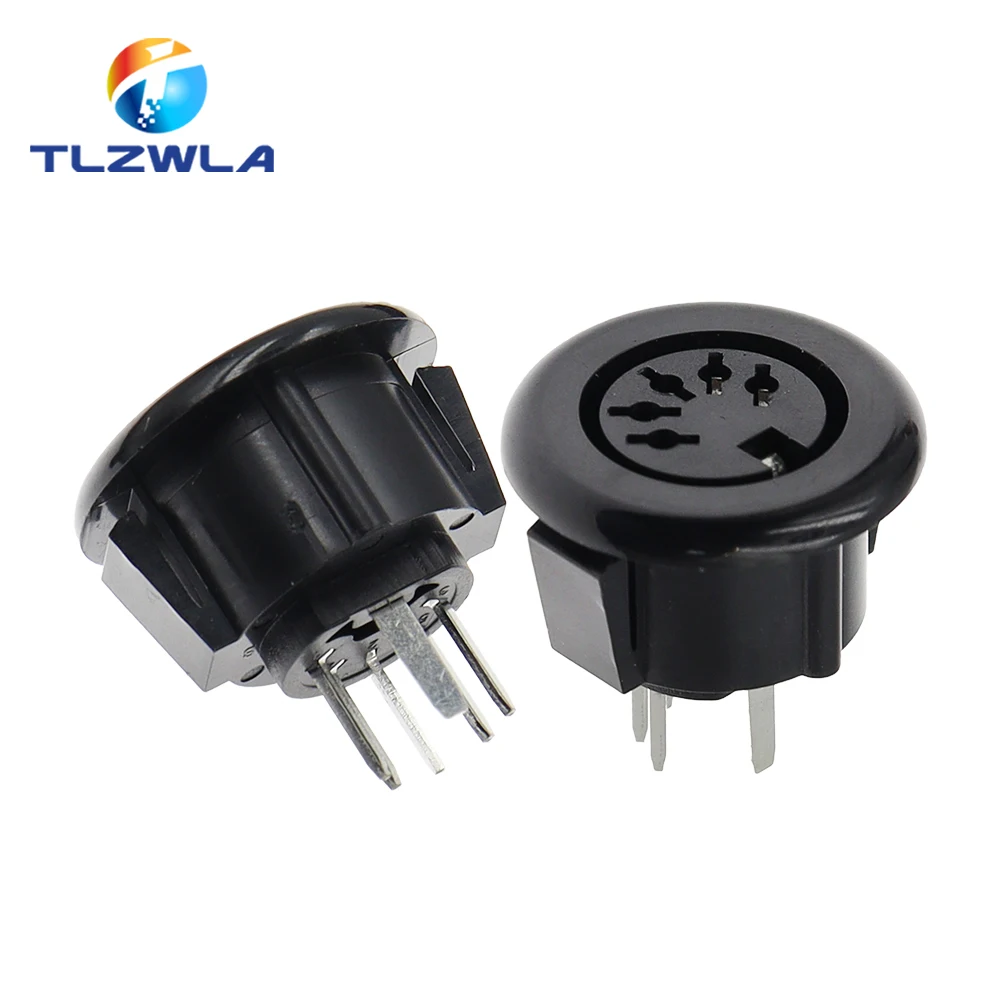 Conector redondo de cinco pines para vídeo, soporte de 5 pines, 5 piezas, color negro, DS-5-07A - imagen 2