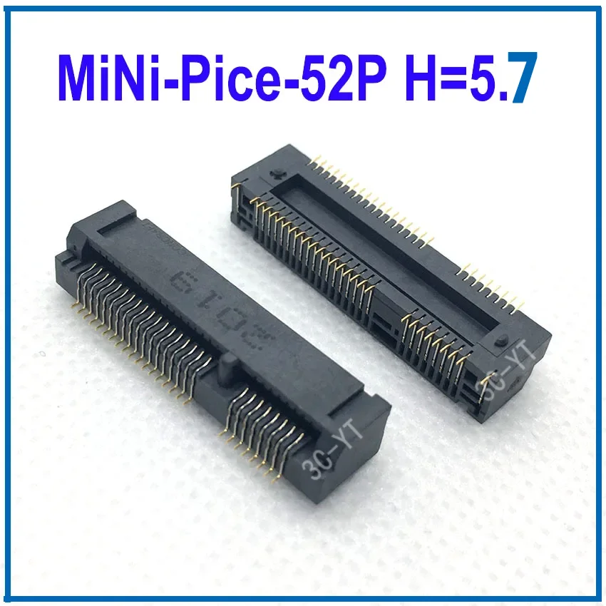 1-10 Uds MINI conector PCIE Msata ranura para enchufe PCI-E 52P soporte de tarjeta H4.0 H5.2 H5.6 H6.8 H9.0mm para Notebook Mini PCIE SMT SSD - imagen 5