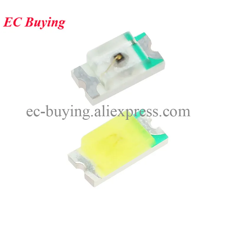 Diodo emisor de luz LED transparente de alto brillo, 100 piezas, 0603 SMD, naranja, rojo, amarillo, verde, blanco, Azul, Morado, Rosa - imagen 5