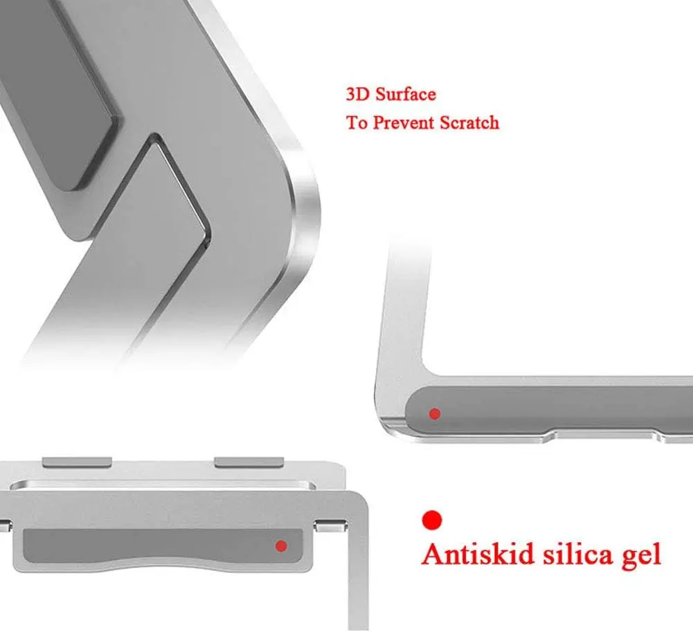 Soporte para tableta y portátil, soporte Universal ajustable de aleación de aluminio plegable, soporte de escritorio para Macbook de 10 ''-15,6'', portátil Notbebook - imagen 3