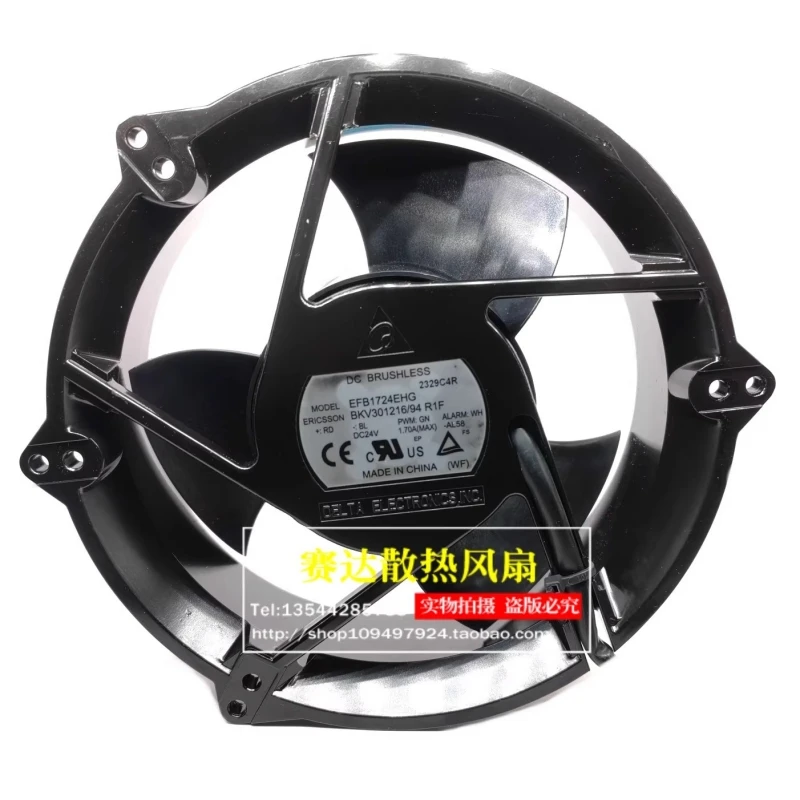 Original EFB1724EHG 17251 24V 1.70A 17CM ventilador de refrigeración de marco de aluminio redondo completo