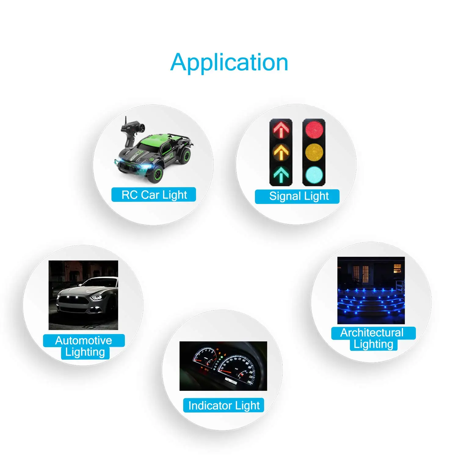50 Uds 12V 5mm luces de diodo LED 7,9 pulgadas precableadas 5 colores x 10 Uds Kit surtido blanco rojo verde azul amarillo blanco cálido emisor - imagen 5