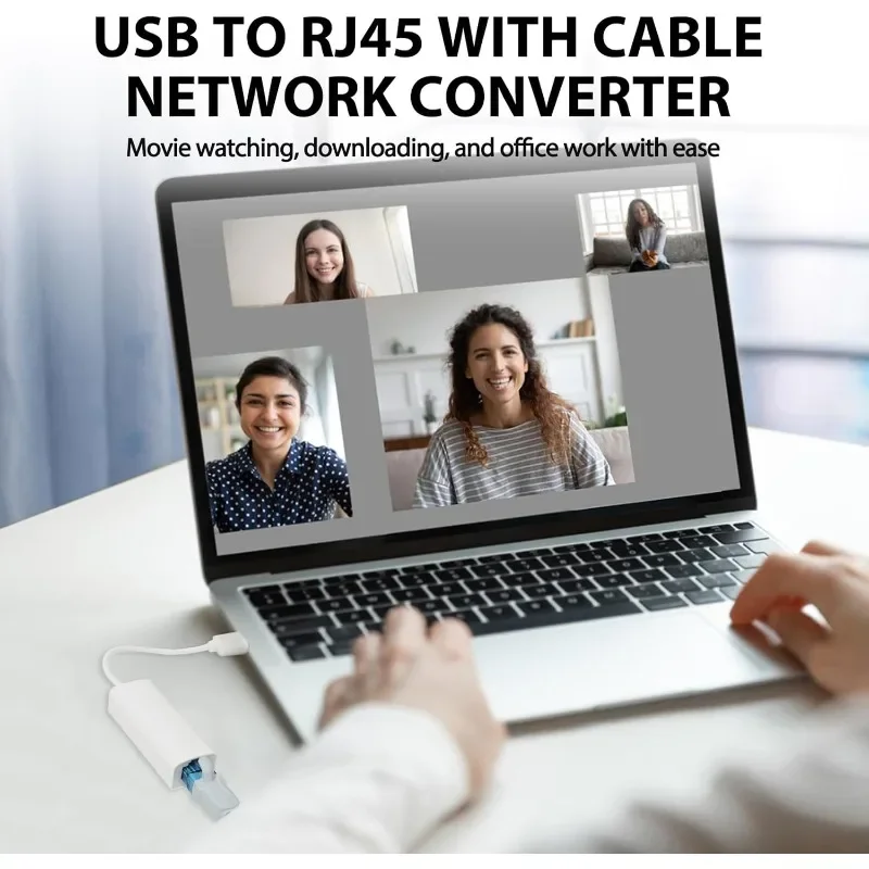 Adaptador de red de tarjeta de red sin controlador USB a RJ45 100M, Compatible con ordenadores, teléfonos y cajas de TV, adaptador USB 2.0 - imagen 5