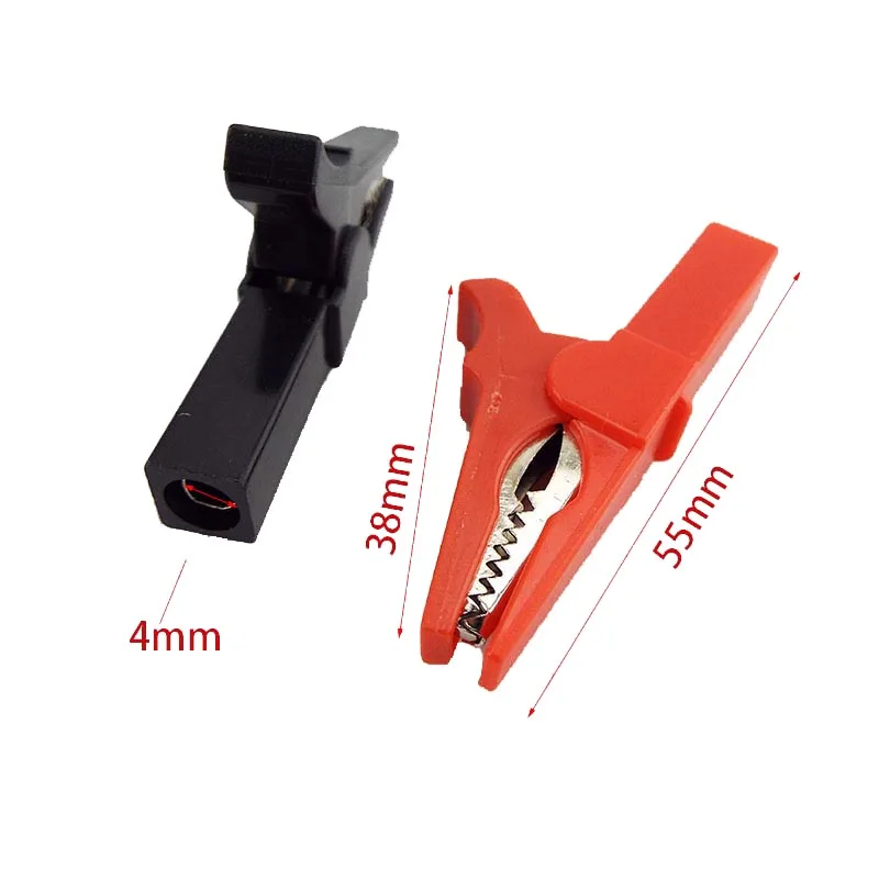Clip de cable de prueba cerrado aislado con cinta de cobre puro, pinza de cocodrilo, la cola se puede insertar con conector Banana de 4MM y 55MM - imagen 3