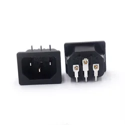 Conector IEC C14 Panel AC 250V 10A – Doblado 90°