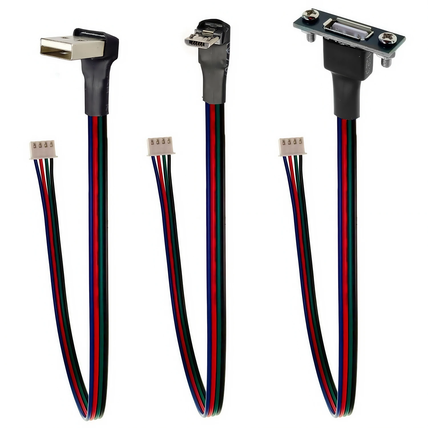 Conector micro mini de enchufe USB tipo c macho hembra de 0,3 M con Cable de línea de Terminal XH2.54-4P, toma USB de alimentación de 4 núcleos, tipo A DIY - imagen 2
