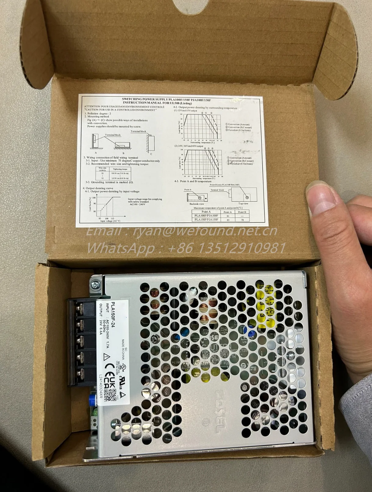 PLA150F-24 para aplicaciones de electrónica médica y industrial COSEL Tipo PCB Fuente de alimentación AC-DC Tipo cerrado