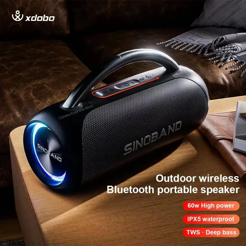 XDOBO SINOBAND Altavoz Bluetooth portátil al aire libre IPX5 subwoofer impermeable 60W cine en casa de alta potencia 360 estéreo Caixa de som - imagen 3