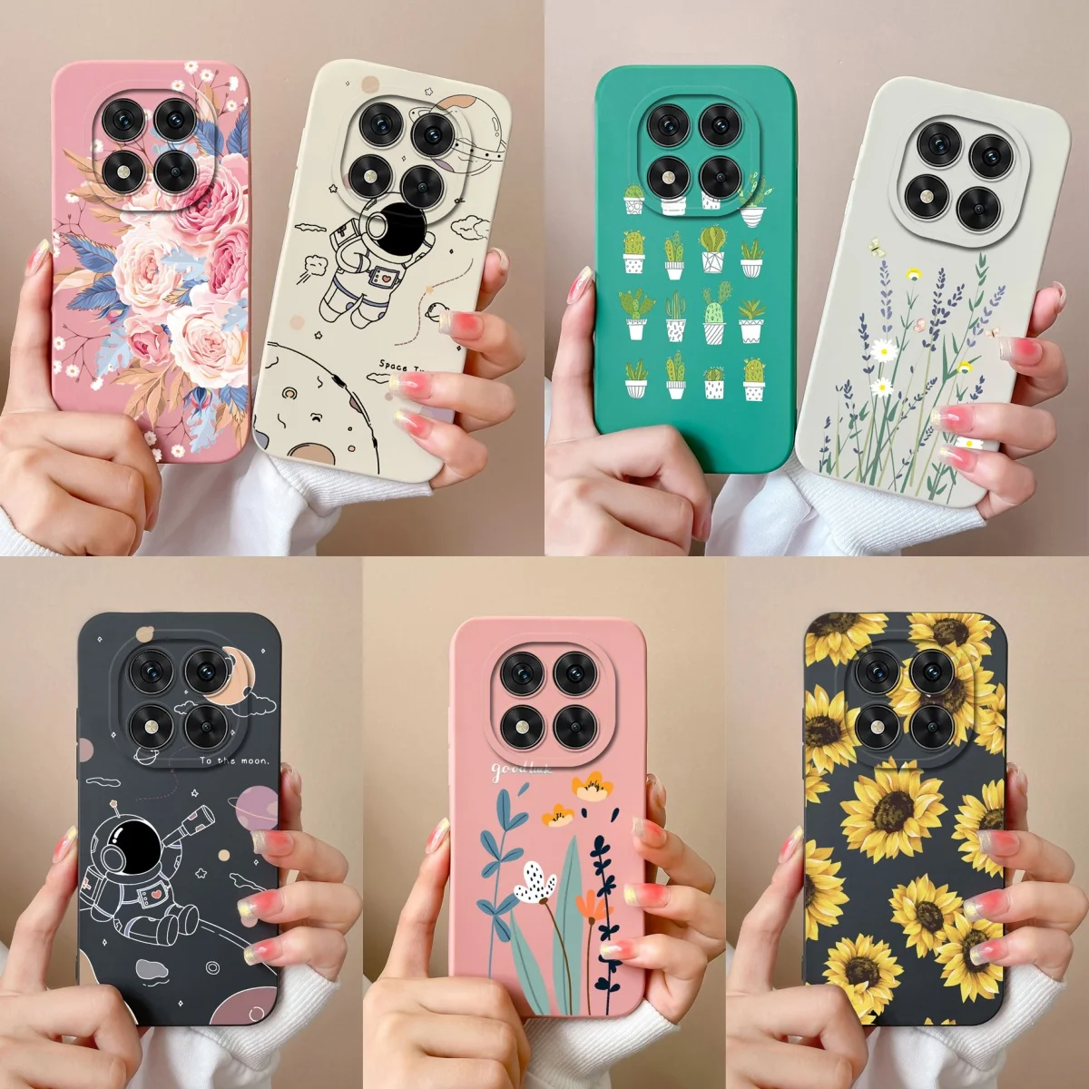 Funda de flores para Xiaomi Redmi Note 14 Pro Plus, funda trasera de protección completa de silicona líquida para Redmi Note14 14Pro, bolsa para teléfono
