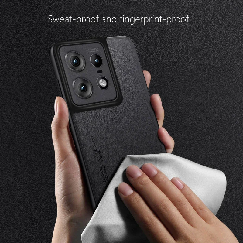 Funda de cuero para Motorola Moto Edge 50 Pro, funda protectora de silicona mate de fibra de carbono de lujo para teléfono MotorolaEdge50Pro Coque - imagen 5