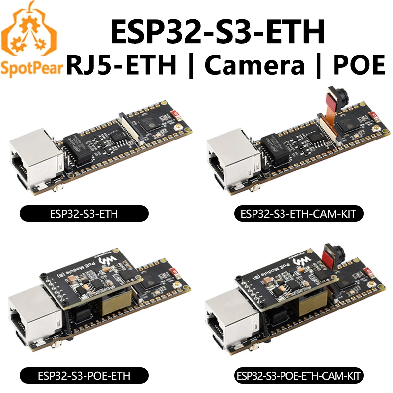 Placa de desarrollo de cámara ESP32-S3 ETH PoE RJ45/OV2640 puerto OV5640/W5500/micro-sd Compatible con Raspberry Pi Pico tamaño - imagen 2