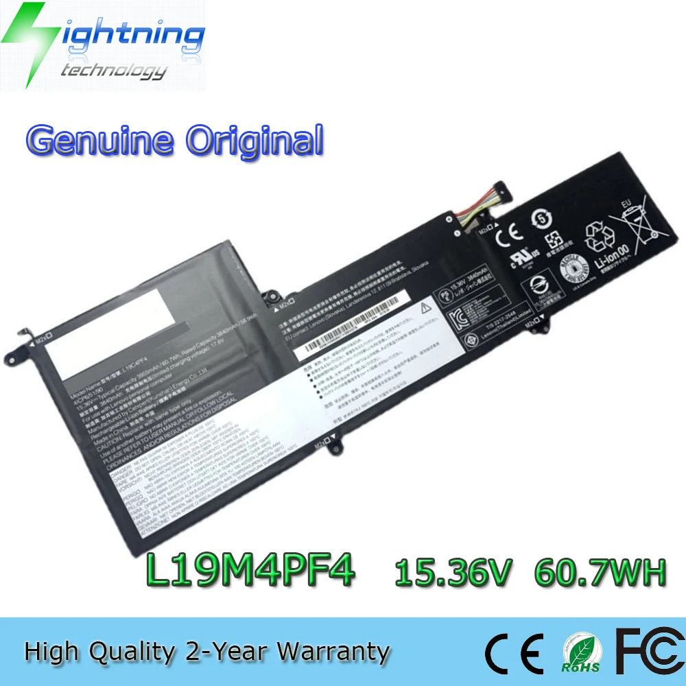 Batería Original L19M4PF4 para portátil, Original y auténtica, 15,36 V, 60.7Wh, para Lenovo Ideapad Yoga Slim 7-14IIL05, L19C4PF4, L19D4PF4