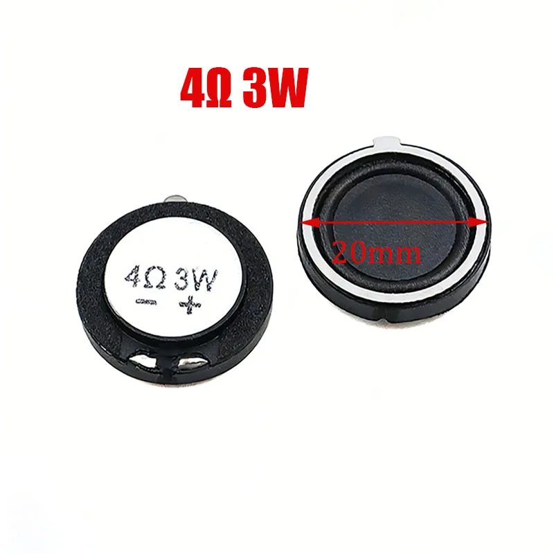 Membrana compuesta de plástico de 20MM para altavoz de 8Ohm, 2W, 4Ohm, 3W, 20mm, 8, 4, Ohm, 2, 3 vatios, 2CM, componentes acústicos de bocina ultrafina, 2 uds. - imagen 2