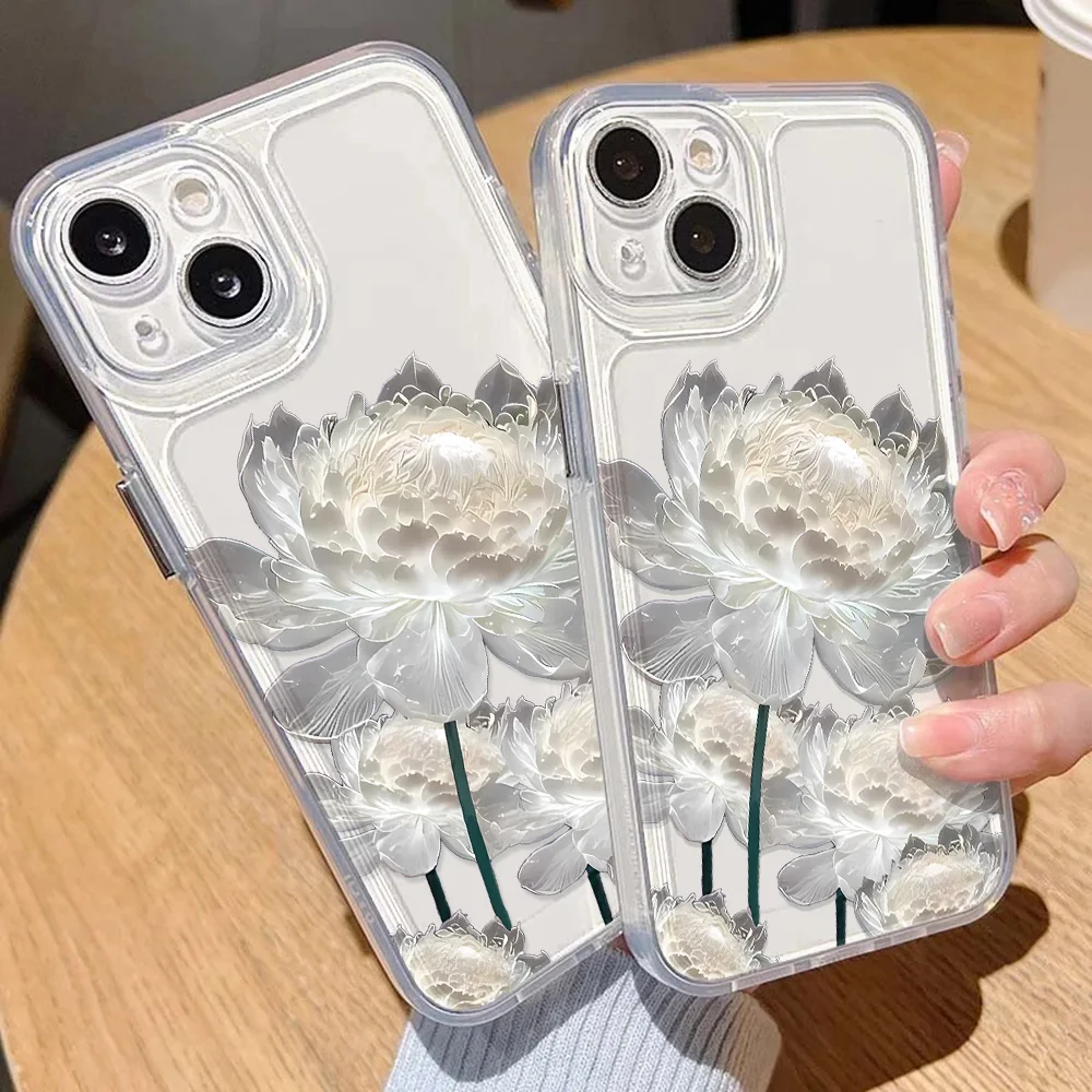 Funda de teléfono para Samsung Galaxy A56 5G A55 A36 A26 A16 A15 A35 A34 A33 A54 A53 A52s A25 A14 A13 A06 A05s A05 cubierta de flores de silicona - imagen 3