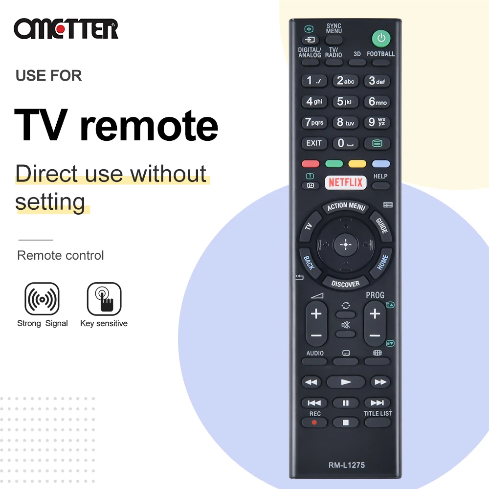 Nuevo Control remoto Universal RM-L1275 para Sony TV RMT-TX100D RMT-TX100E RMT-TX102D KDL-43W808C KDL-50W755C
