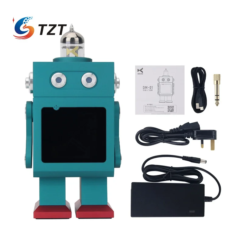 TZT xDuoo DM-01 Decodificador de audio cibernético en forma de robot Bluetooth5.4 Mini amplificador de auriculares HiFi Compatible con Windows/Linux