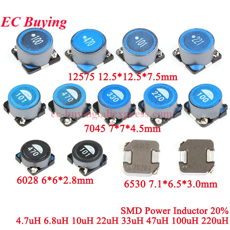 5-10 Uds 7*7*4,5mm SLF7045T PF SMD Inductor de potencia 4,7uH 6,8uH 10uH 22uH 33uH 47uH 100uH 220uH SLF12575T SLF6028T 6*6*2,8 SPM6530T