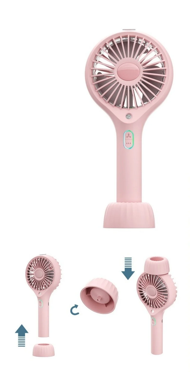 2025 Nuevo ventilador de pulverización de mano Mini ventilador recargable USB Ventilador de hidratación portátil Ventilador de humidificación - imagen 5