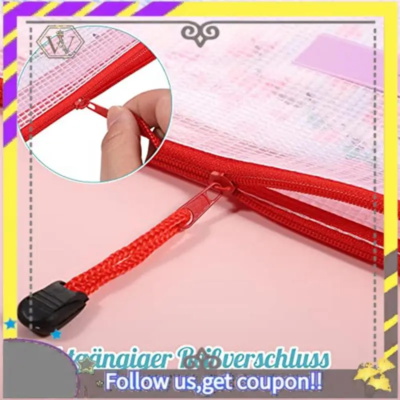 Nuevo Paquete de 20 bolsas para documentos A4 + A5 + A6, carpeta de archivos, bolsillo de plástico con cremallera, bolsillo con cremallera, bolsa de malla con cremallera (4 colores) - imagen 2