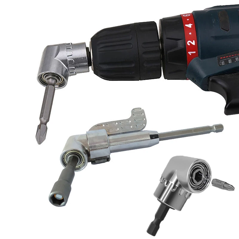 Destornillador de 105 grados, extensión de 1/4 pulgadas, broca hexagonal ajustable, destornillador de ángulo, soporte de enchufe, herramientas adaptadoras - imagen 3