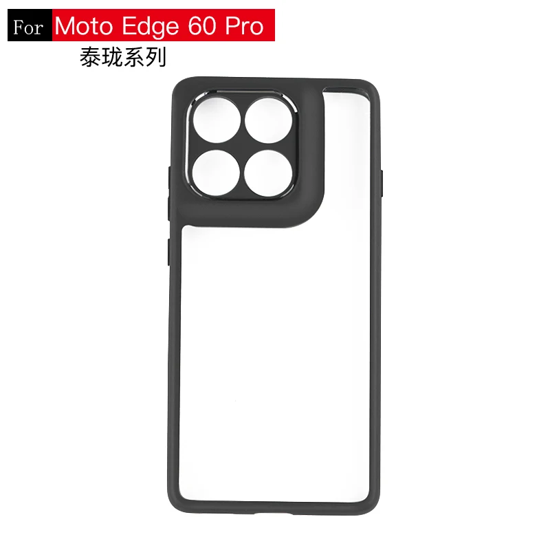 Funda de teléfono hueca con borde negro para Motorola Edge 60 Pro, Funda transparente para Moto Edge 60 Pro, Funda trasera чехол - imagen 2