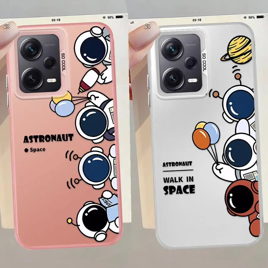 Funda con estampado de astronauta de dibujos animados para Xiaomi Redmi Note 10 11 Pro 11s 12 13 14 Pro Plus 10s, funda suave