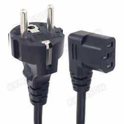 Cable de alimentación Schuko a IEC C13 con clavija acodada