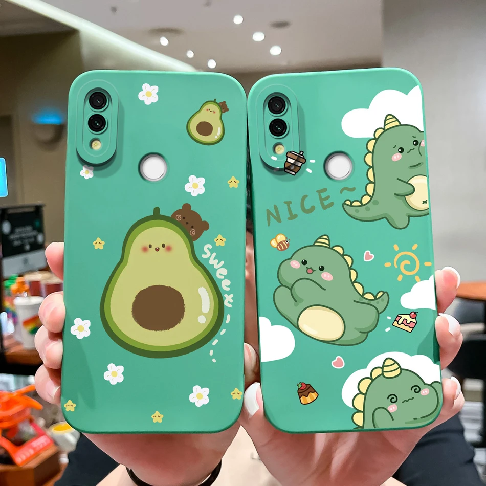 Funda para Redmi 7 de dibujos animados de silicona líquida suave y suave protección completa Anti Choc funda de teléfono para Xiaomi Redmi7 Fundas de parachoques - imagen 4